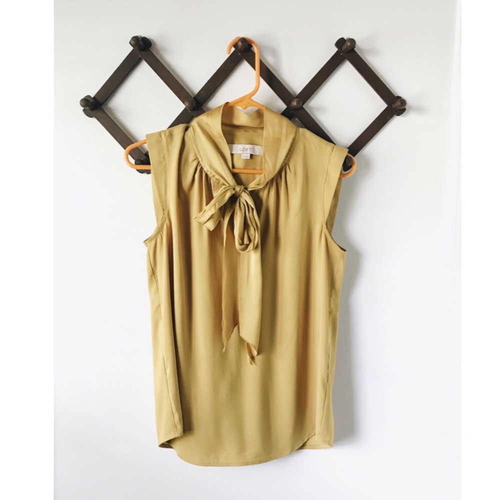 Mustard Tie Front Blouse